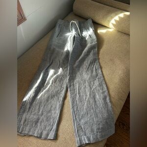 Athleta Blue Linen Wide Leg Pants